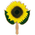 Sunflower Stock Shape Fan w/ Wooden Stick